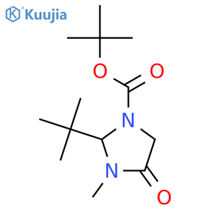 (R)-1-Boc-2-tert-butyl-3-methylimidazolidin-4-one structure