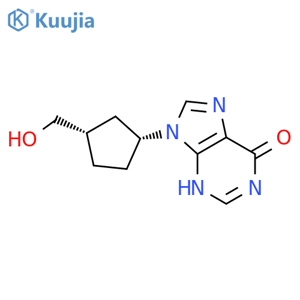 6H-Purin-6-one,1,9-dihydro-9-[(1R,3S)-3-(hydroxymethyl)cyclopentyl]-, rel- structure