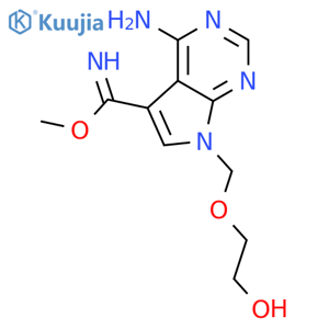 7H-Pyrrolo[2,3-d]pyrimidine-5-carboximidicacid, 4-amino-7-[(2-hydroxyethoxy)methyl]-, methyl ester structure