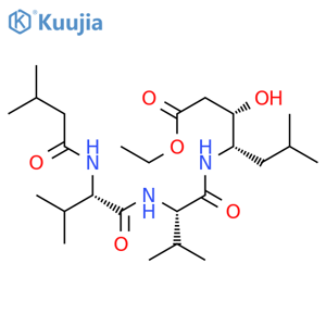 D-Valinamide,N-(3-methyl-1-oxobutyl)-L-valyl-N-[4-ethoxy-2-hydroxy-1-(2-methylpropyl)-4-oxobutyl]-,[S-(R*,R*)]- (9CI) structure