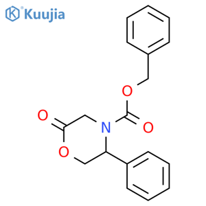 4-Morpholinecarboxylicacid, 2-oxo-5-phenyl-, phenylmethyl ester, (5R)- structure