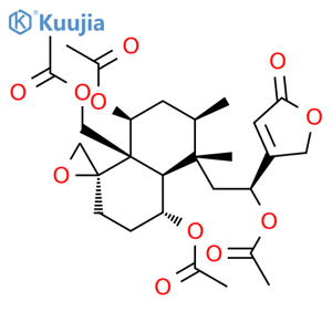 2(5H)-Furanone,4-[(1S)-1-(acetyloxy)-2-[(1R,4R,4aR,5S,6R,8S,8aR)-4,8-bis(acetyloxy)-8a-[(acetyloxy)methyl]octahydro-5,6-dimethylspiro[naphthalene-1(2H),2'-oxiran]-5-yl]ethyl]- structure