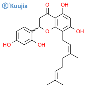 4H-1-Benzopyran-4-one,2-(2,4-dihydroxyphenyl)-8-[(2E)-3,7-dimethyl-2,6-octadien-1-yl]-2,3-dihydro-5,7-dihydroxy-,(2S)- structure