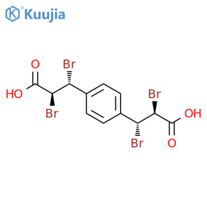 rel-(α1R,α4R,β1S,β4S)-α1,α4,β1,β4-Tetrabromo-1,4-benzenedipropanoic acid structure