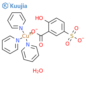 Copper, [2-hydroxy-5-sulfobenzoato(2-)-κO]tris(pyridine)-, hydrate (1:1), (SP-4-2)- structure