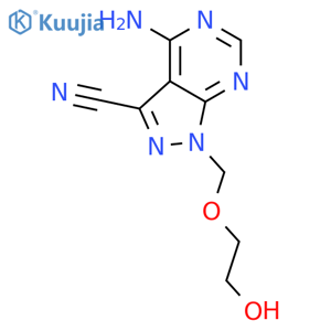 1H-Pyrazolo[3,4-d]pyrimidine-3-carbonitrile,4-amino-1-[(2-hydroxyethoxy)methyl]- structure