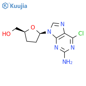 2-Furanmethanol,5-(2-amino-6-chloro-9H-purin-9-yl)tetrahydro-, (2S,5R)- structure