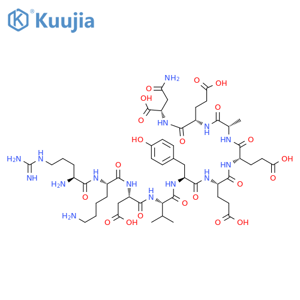 L-Asparagine,N2-[N-[N-[N-[N-[N-[N-[N-(N2-L-arginyl-L-lysyl)-L-a-aspartyl]-L-valyl]-L-tyrosyl]-L-a-glutamyl]-L-a-glutamyl]-L-alanyl]-L-a-glutamyl]- (9CI) structure