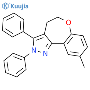 2H-[1]Benzoxepino[5,4-c]pyrazole,4,5-dihydro-9-methyl-2,3-diphenyl- structure