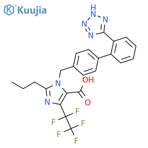 1H-Imidazole-5-carboxylicacid,4-(1,1,2,2,2-pentafluoroethyl)-2-propyl-1-[[2'-(2H-tetrazol-5-yl)[1,1'-biphenyl]-4-yl]methyl]- structure