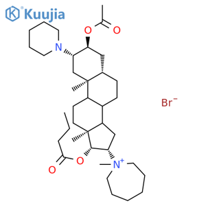 1H-Azepinium, 1-[(2b,3a,5a,16b,17b)-3-(acetyloxy)-17-(1-oxobutoxy)-2-(1-piperidinyl)androstan-16-yl]hexahydro-1-methyl-,bromide (9CI) structure