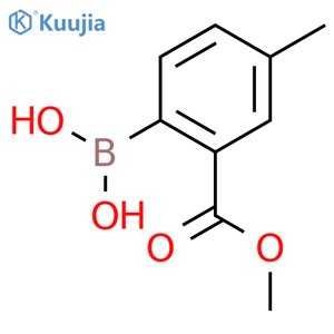 (2-(Methoxycarbonyl)-4-methylphenyl)boronic acid structure