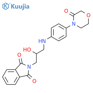 2-[2-hydroxy-3-[4-(3-oxomorpholin-4-yl)anilino]propyl]isoindole-1,3-dione structure