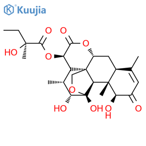 Picras-3-ene-2,16-dione,11,20-epoxy-1,11,12-trihydroxy-15-[(2S)-2-hydroxy-2-methyl-1-oxobutoxy]-, (1b,11b,12a,15b)- (9CI) structure