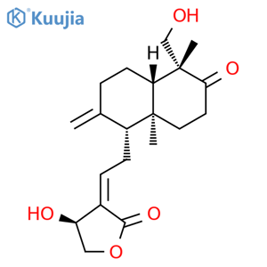 2(3H)-Furanone, 3-[2-[(1R,4aS,5R,8aS)-decahydro-5-(hydroxymethyl)-5,8a-dimethyl-2-methylene-6-oxo-1-naphthalenyl]ethylidene]dihydro-4-hydroxy-, (3Z,4S)- structure