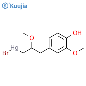 Mercury, bromo[3-(4-hydroxy-3-methoxyphenyl)-2-methoxypropyl]- structure