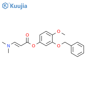 2-Propenoic acid, 3-(dimethylamino)-, 4-methoxy-3-(phenylmethoxy)phenyl ester, (2E)- structure