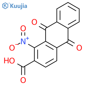 1-nitro-9,10-dioxo-9,10-dihydroanthracene-2-carboxylic acid structure