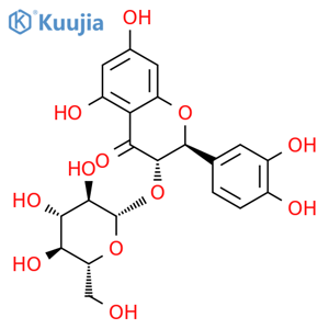 4H-1-Benzopyran-4-one,2-(3,4-dihydroxyphenyl)-3-(b-D-glucopyranosyloxy)-2,3-dihydro-5,7-dihydroxy-, (2S-trans)- (9CI) structure