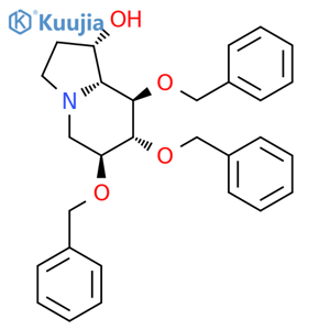 (1S,6S,7R,8R,8aR)-1-hydroxy-6,7,8-tris(benzyloxy)indolizidine structure