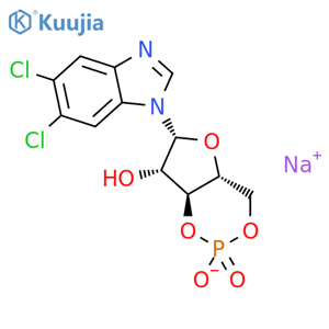 1H-Benzimidazole,5,6-dichloro-1-(3,5-O-phosphinico-b-D-ribofuranosyl)- (9CI) structure