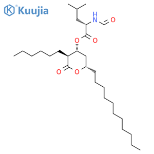 N-Formyl-L-leucine (3S,4R,6S)-3-Hexyltetrahydro-2-oxo-6-undecyl-2H-pyran-4-yl Ester structure