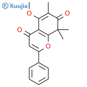 5-methoxy-6,8,8-trimethyl-2-phenylchromene-4,7-dione structure