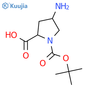 (2S,4S)-4-amino-1-[(tert-butoxy)carbonyl]pyrrolidine-2-carboxylic acid structure