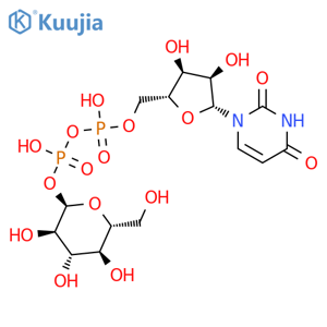 Uridine 5'-(trihydrogendiphosphate), P'-a-D-glucopyranosylester structure