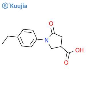 1-(4-Ethylphenyl)-5-oxopyrrolidine-3-carboxylic acid structure