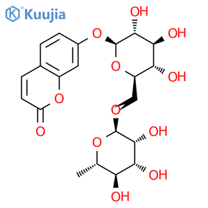 7-[[6-O-(6-deoxy-alpha-L-mannopyranosyl)-beta-D-glucopyranosyl]oxy]-2H-1-benzopyran-2-one structure