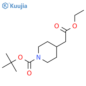 Tert-butyl 4-(2-ethoxy-2-oxoethyl)piperidine-1-carboxylate structure