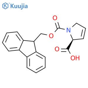 (S)-1-(((9H-Fluoren-9-yl)methoxy)carbonyl)-2,5-dihydro-1H-pyrrole-2-carboxylic acid structure