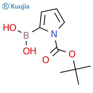 {1-[(tert-butoxy)carbonyl]-1H-pyrrol-2-yl}boronic acid structure