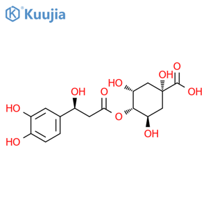 Benzenepropanoic acid, β,3,4-trihydroxy-, (1α,2R,4α,6R)-4-carboxy-2,4,6-trihydroxycyclohexyl ester, (βS)- structure