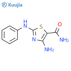 4-amino-2-anilino-thiazole-5-carboxamide structure