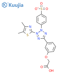 3-(4,5-Dimethylthiazol-2-yl)-5-(3-carboxymethoxyphenyl)-2-(4-sulfophenyl)-2H-tetrazolium structure