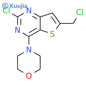 4-(2-Chloro-6-(chloromethyl)thieno-3,2-dpyrimidin-4-yl)morpholine structure