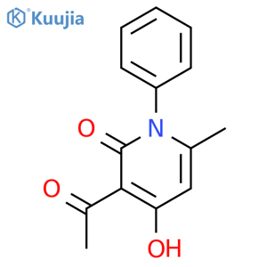 2(1H)-Pyridinone, 3-acetyl-4-hydroxy-6-methyl-1-phenyl- structure