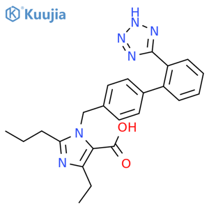 1H-Imidazole-5-carboxylicacid, 4-ethyl-2-propyl-1-[[2'-(2H-tetrazol-5-yl)[1,1'-biphenyl]-4-yl]methyl]- structure