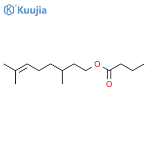 3,7-dimethyloct-6-en-1-yl butanoate structure