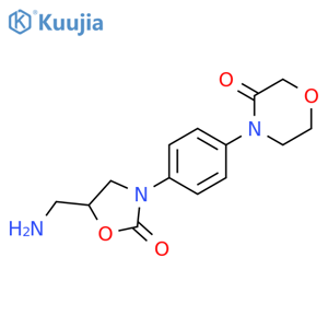 4-4-(5R)-5-(Aminomethyl)-2-oxo-3-oxazolidinylphenyl-3-morpholinone structure