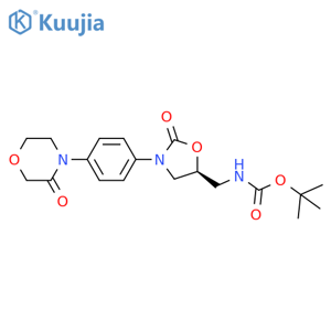 tert-butyl {(5S)-3-[4-(3-oxo-4-morpholinyl)phenyl]-2-oxo-1,3-oxazolidin-5-yl}methylcarbamate structure