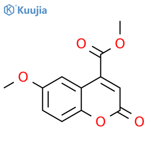 2H-1-Benzopyran-4-carboxylic acid, 6-methoxy-2-oxo-, methyl ester structure