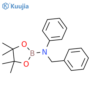 1,3,2-Dioxaborolan-2-amine, 4,4,5,5-tetramethyl-N-phenyl-N-(phenylmethyl)- structure