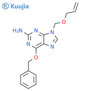 9H-Purin-2-amine, 6-(phenylmethoxy)-9-[(2-propen-1-yloxy)methyl]- structure