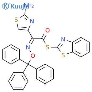 S-2-BENZOTHIAZOLYL(Z)-2-(2-AMINOTHIAZOL-4-YL)-2-TRITYLOXYIMINOTHIOACETATE(BAEM) structure