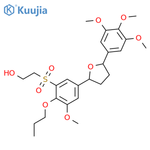 Ethanol,2-[[3-methoxy-2-propoxy-5-[(2R,5R)-tetrahydro-5-(3,4,5-trimethoxyphenyl)-2-furanyl]phenyl]sulfonyl]- structure