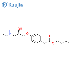 Benzeneacetic acid, 4-[(2S)-2-hydroxy-3-[(1-methylethyl)amino]propoxy]-, butyl ester structure