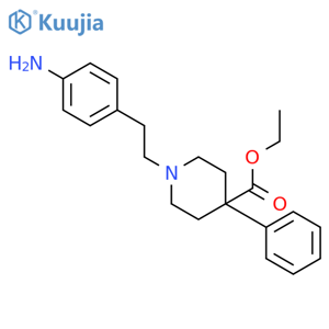 4-Piperidinecarboxylicacid, 1-[2-(4-aminophenyl)ethyl]-4-phenyl-, ethyl ester structure